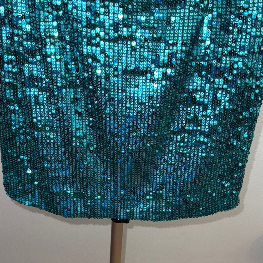 Dress the Population Teal Sequin Dress - Picture 6 of 8